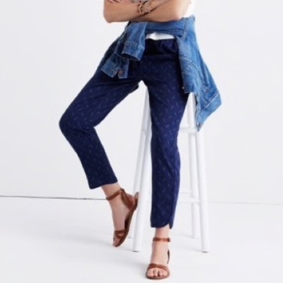 Madewell Navy Blue Ikat Print Track Trousers Size Extra Small - Picture 2 of 16